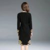 Elegant Embroidery O-neck slim office lady short Dress - Image 4