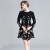 Elegant Embroidery Vintage mini Bud dress