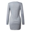 Elegant O Neck Button Long Sleeve Dress - Image 5