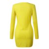 Elegant O Neck Button Long Sleeve Dress - Image 8