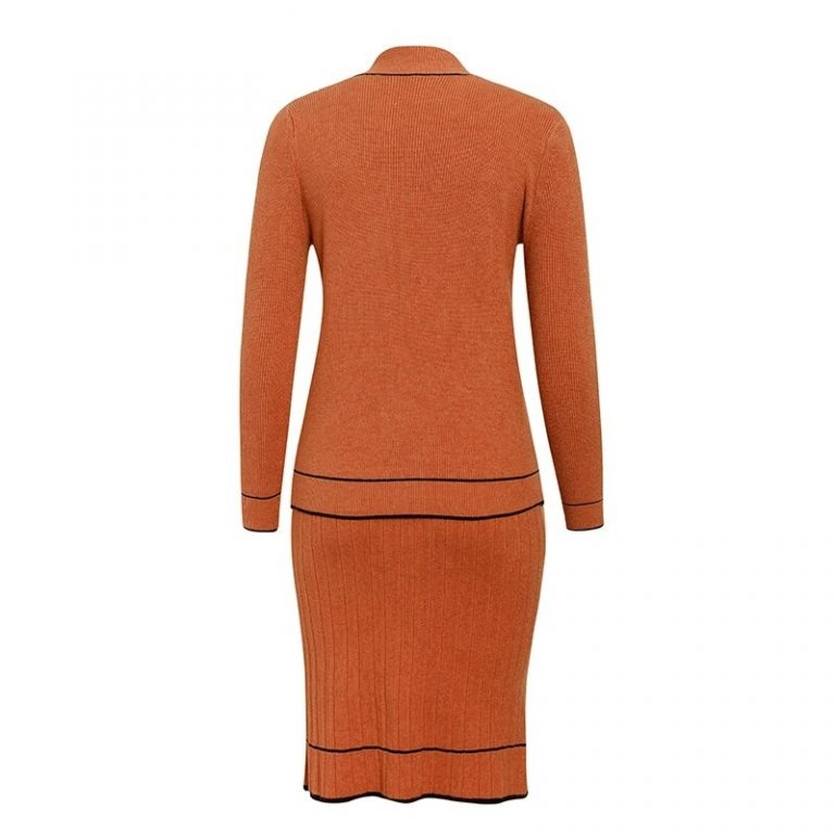 Elegant Pleated Sweater Dresses - Image 4
