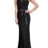 Elegant Sleeveless V Back Long Lace Dress - Image 2