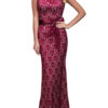 Elegant Sleeveless V Back Long Lace Dress - Image 3