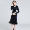 Elegant lace Vintage Velve party Trumpet dress - Image 2