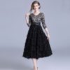 Elegant lace office work midi dress