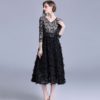 Elegant lace office work midi dress - Image 3