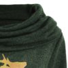 Elk Deer Print Cowl Neck Pullover Sweatshirt - Image 4