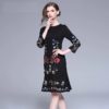 Embroidery evening party Floral Vintage short dress - Image 2