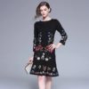 Embroidery evening party Floral Vintage short dress - Image 4