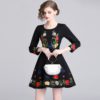 Embroidery evening party Vintage short dress - Image 3