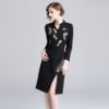 Evening party Vintage Embroidery short office dress - Image 5