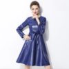 Evening party fur Leather short party Dress - Image 3