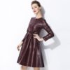 Evening party fur Leather short party Dress - Image 4