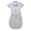 Denim Fancy Long Loose Casual Striped Short Sleeve With 2 Pockets Short Dress - Image 5
