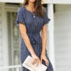 Fashion Flare Sleeve Ruffles Irregular Sundress - Image 4