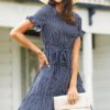 Fashion Flare Sleeve Ruffles Irregular Sundress - Image 6