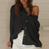 Fashion Long Sleeve Button Casual Shirt - Image 4