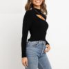 Fashion Sexy Long Sleeve Elastic Knitted Tops - Image 3