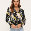 Fashion Turn-down Collar Long Sleeve Blouse
