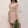 Fashion Zipper Chic Slim Elegant Long Sleeve Party Dress - Image 3