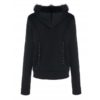 Faux Fur Insert Hooded Pendant Lace-Up Zippered Hoodie - Image 2