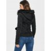 Faux Fur Insert Hooded Pendant Lace-Up Zippered Hoodie - Image 4