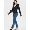 Faux Fur Insert Hooded Pendant Lace-Up Zippered Hoodie - Image 5