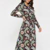 Floral Print Long Sleeve Vintage Casual Dress - Image 7