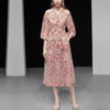 High Quality Mesh Flowers Embroidery Dress - Image 2