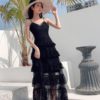 Hollow Out Backless Lace Long Dress - Image 2