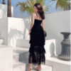 Hollow Out Backless Lace Long Dress - Image 5