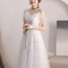 Homecoming Flowers Straps Tea Length Cocktail Party Dress - Image 4