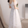 Homecoming Flowers Straps Tea Length Cocktail Party Dress - Image 6