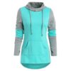 Kangaroo Pocket Armhole Two Tone Hoodie