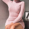 Knitted Dress Fashion Long Sleeves High Collar
