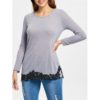 Lace Hem Long Sleeve T-Shirt