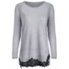 Lace Hem Long Sleeve T-Shirt - Image 5