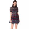 Lace O Neck Slim Short Party Dress