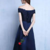 Lace Off The Shoulder Prom Satin Tea Length wedding guest dress - Image 5