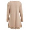 Lace Panel High Low Long Sleeve T-shirt - Image 3