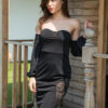 Lace Patch Backless Sexy Bodycon Dress - Image 4