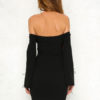 Lace Up Long Sleeves Pencil Bodycon Dress - Image 2