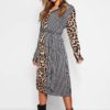 Leopard Patchwork Long Party Dress - Image 2