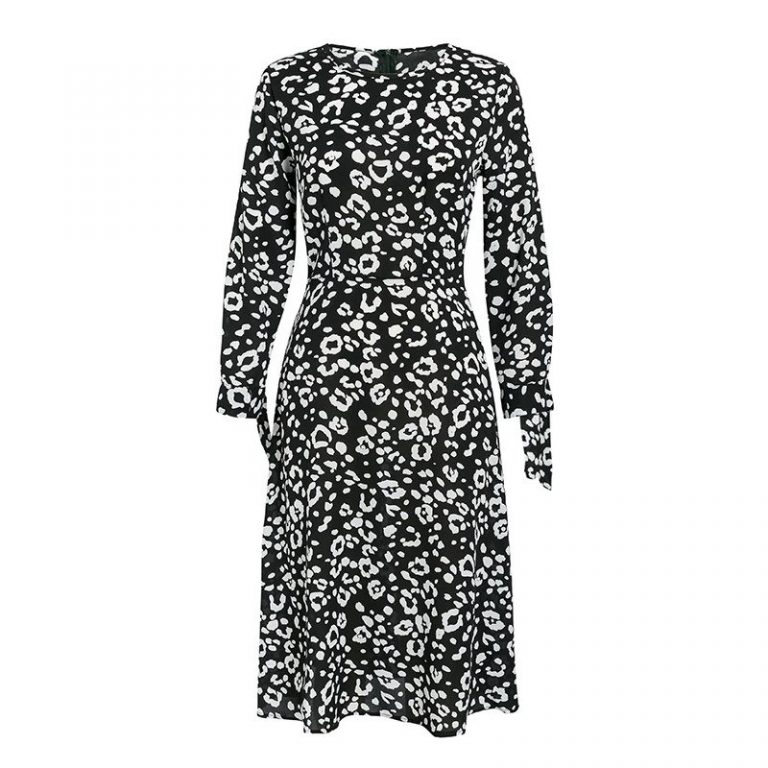 Leopard Print Elegant Bow Plus Size Dress - Image 4