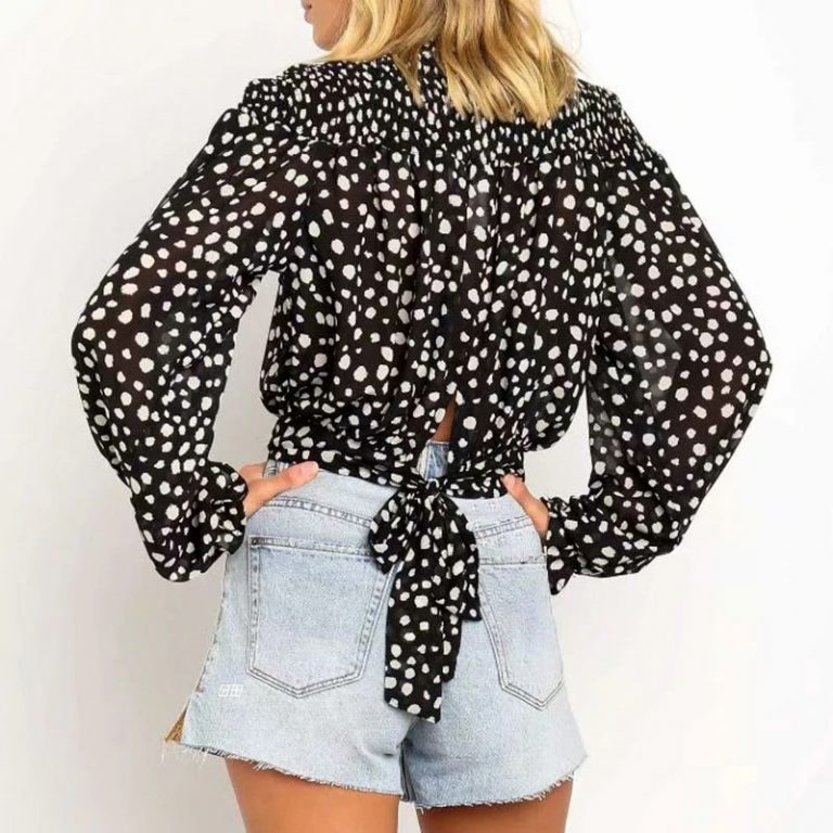 Leopard Print Elegant Turtleneck Blouse Tops - Image 3