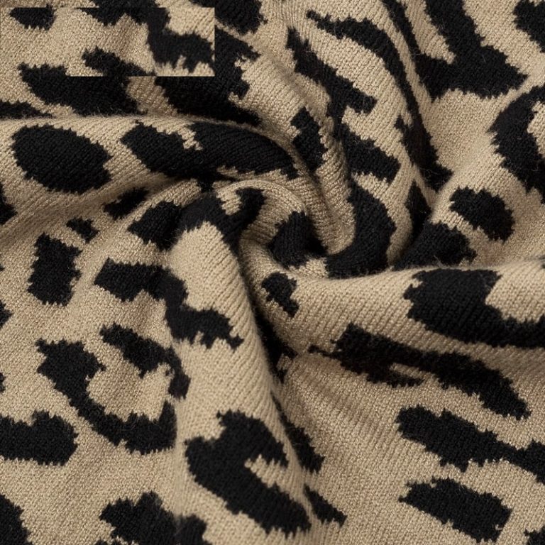 Leopard Print Knitted Midi Skirt - Image 5