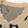 Leopard Print Bat Sleeve V-Neck Tassel Pullover Sweater - Image 6