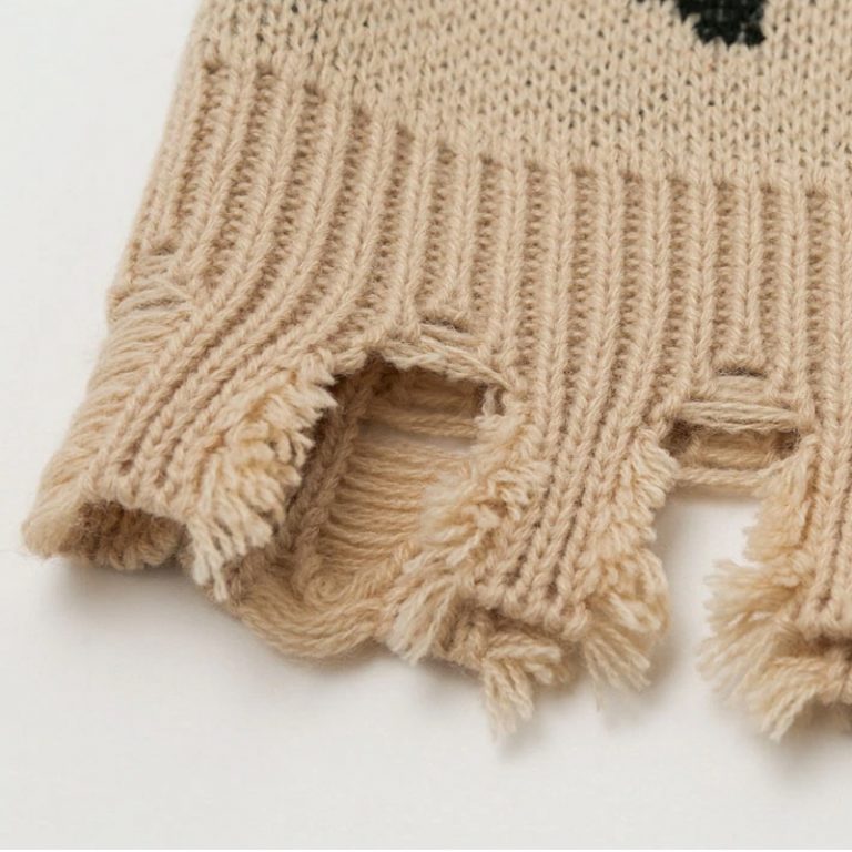 Leopard Print Bat Sleeve V-Neck Tassel Pullover Sweater - Image 8