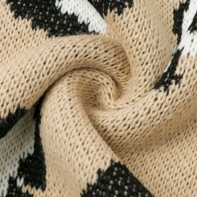 Leopard Print Bat Sleeve V-Neck Tassel Pullover Sweater - Image 10