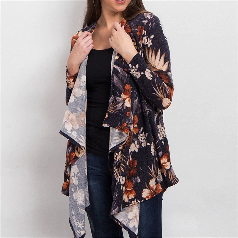 Long Sleeve Floral Printed Cardigan Sweater - Image 10
